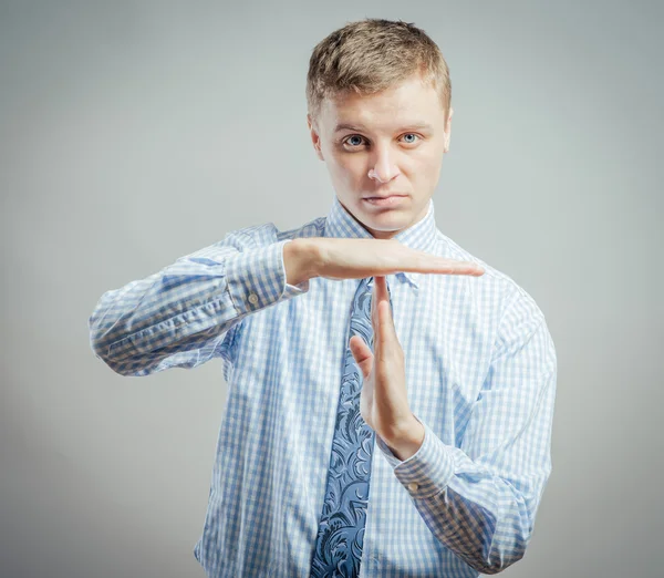 Hombre haciendo una señal de stop — Foto de Stock