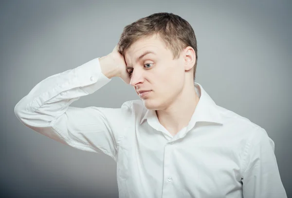 Man has headache — Stock Photo, Image