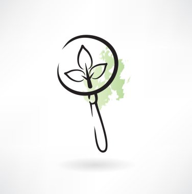 Magnifying glass icon plant clipart