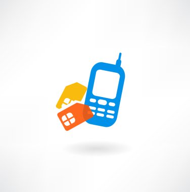 cep telefonu ve sim kart simgesi