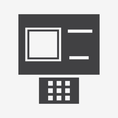 ATM. tek düz simgesi.