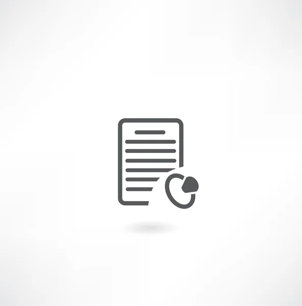 Icono de documento y sello — Vector de stock