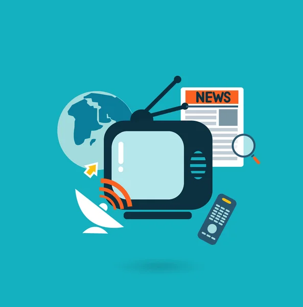 Έννοια για τα μέσα μαζικής ενημέρωσης — Διανυσματικό Αρχείο