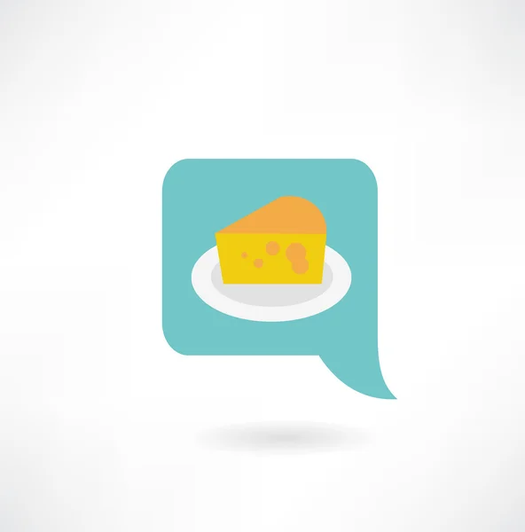 Cheese on a plate icon — Stock Vector