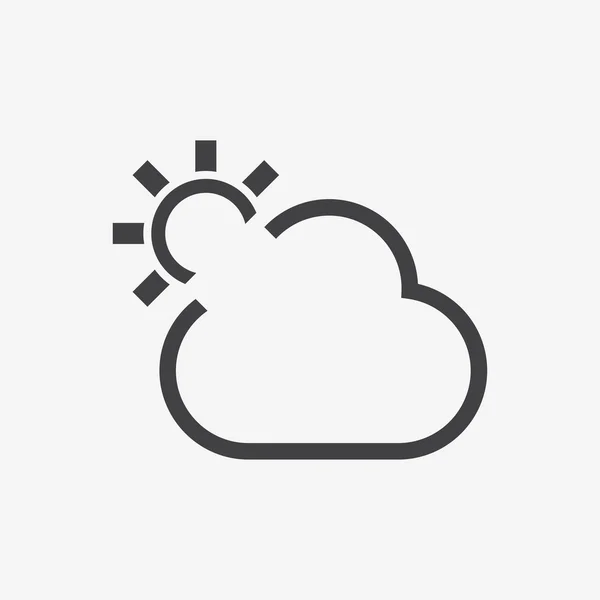 Wolk zon pictogram — Stockvector