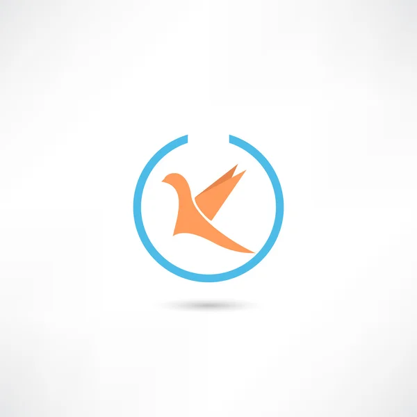 Icono de fondo círculo pájaro — Vector de stock