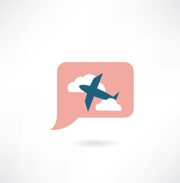 Avión con nubes — Vector de stock