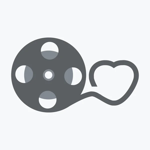 Filmrahmen mit Herzschild — Stockvektor