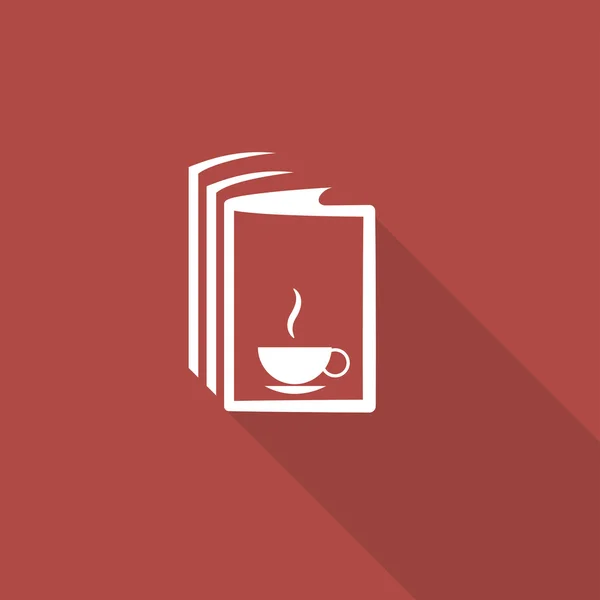 Book and a cup of tea icon — Stock Vector