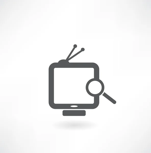 Lupa y TV — Vector de stock