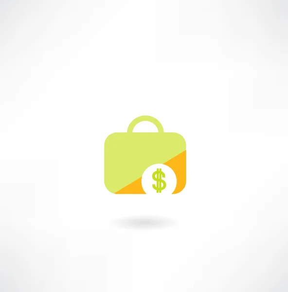 Bavul dolar simgesi — Stok Vektör