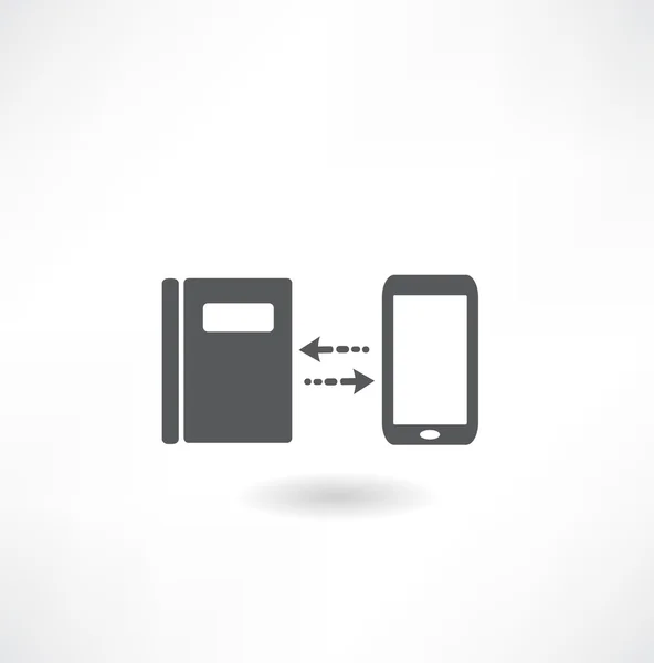 Smartphone avec livre — Image vectorielle