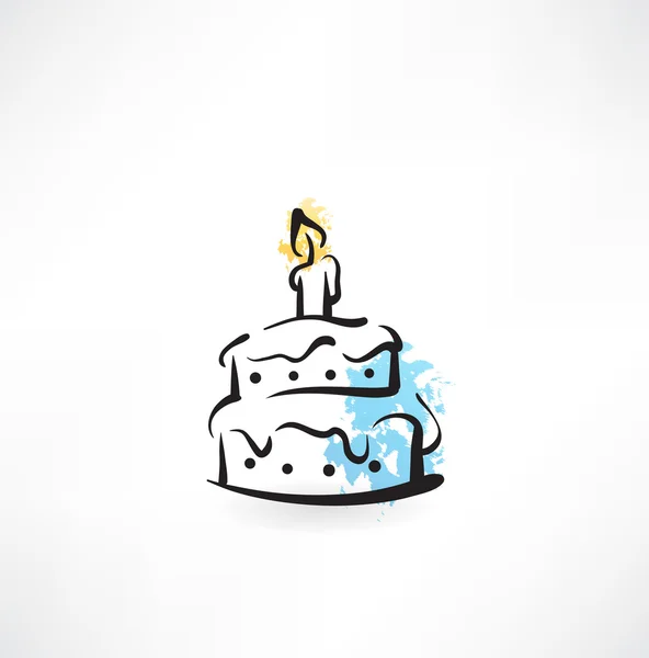 Tårta med ett ljus-ikonen — Stock vektor