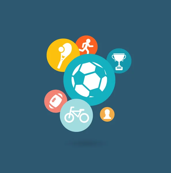 Sport composition of icons — Stock Vector