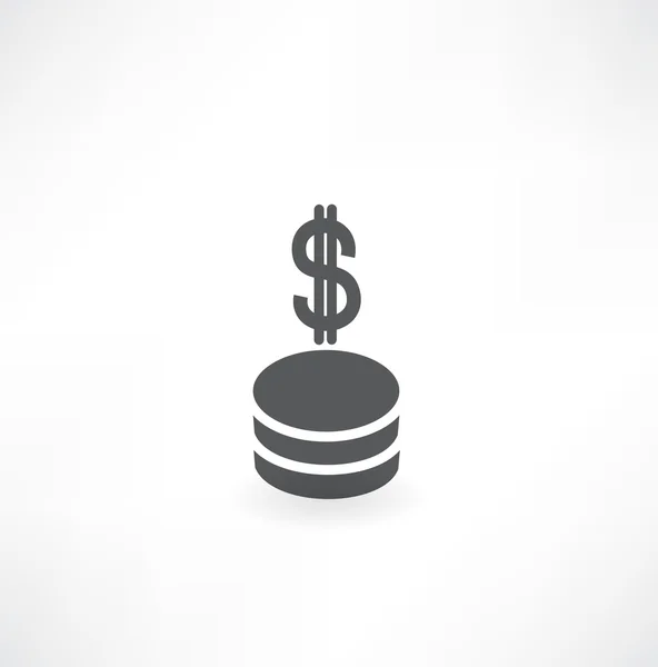 Coin icon with dollars — Stock Vector
