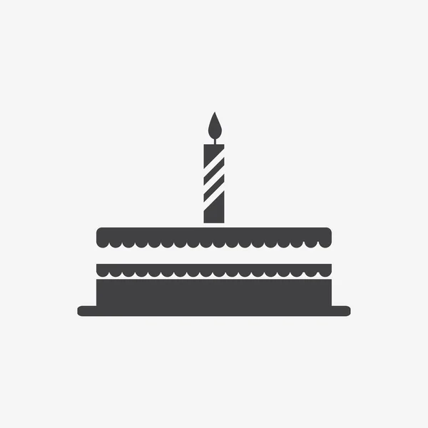 Cake met een kaars-pictogram — Stockvector