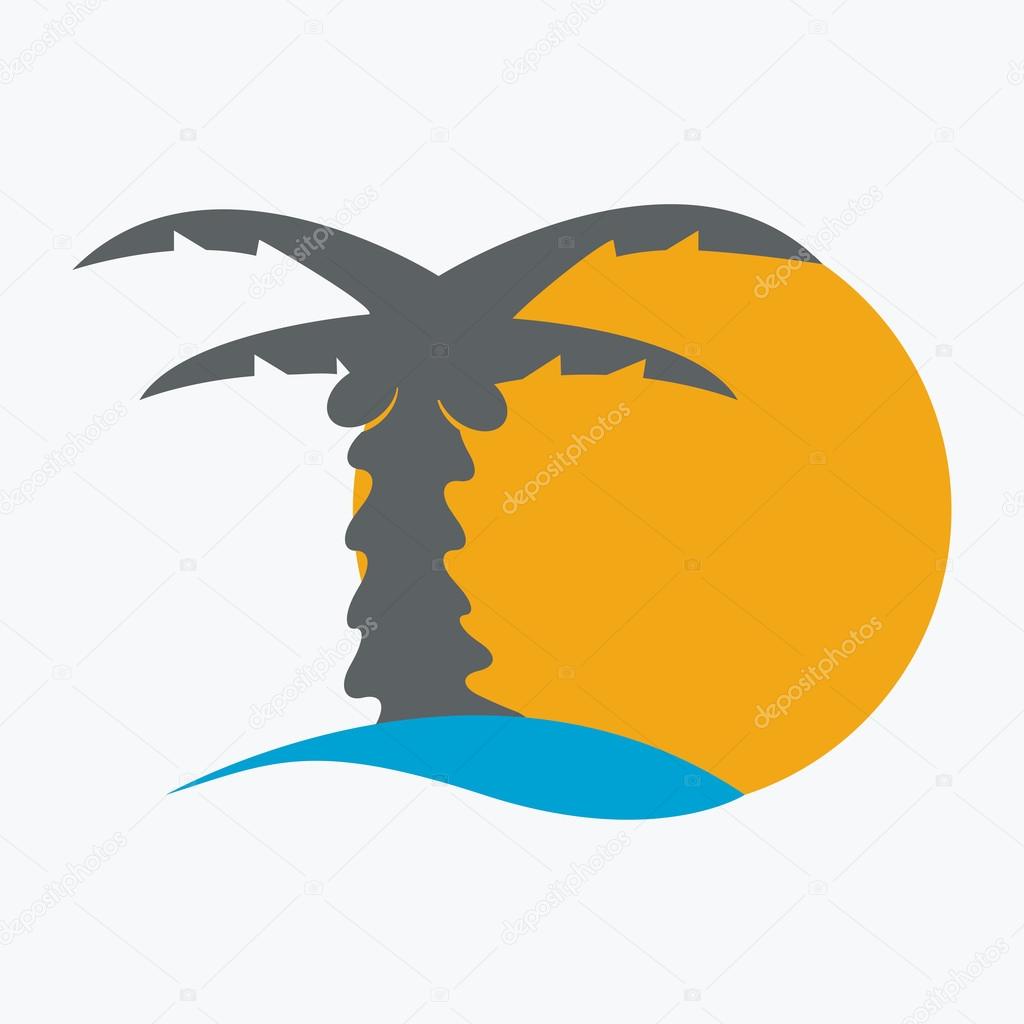 Coconut palm tree icon