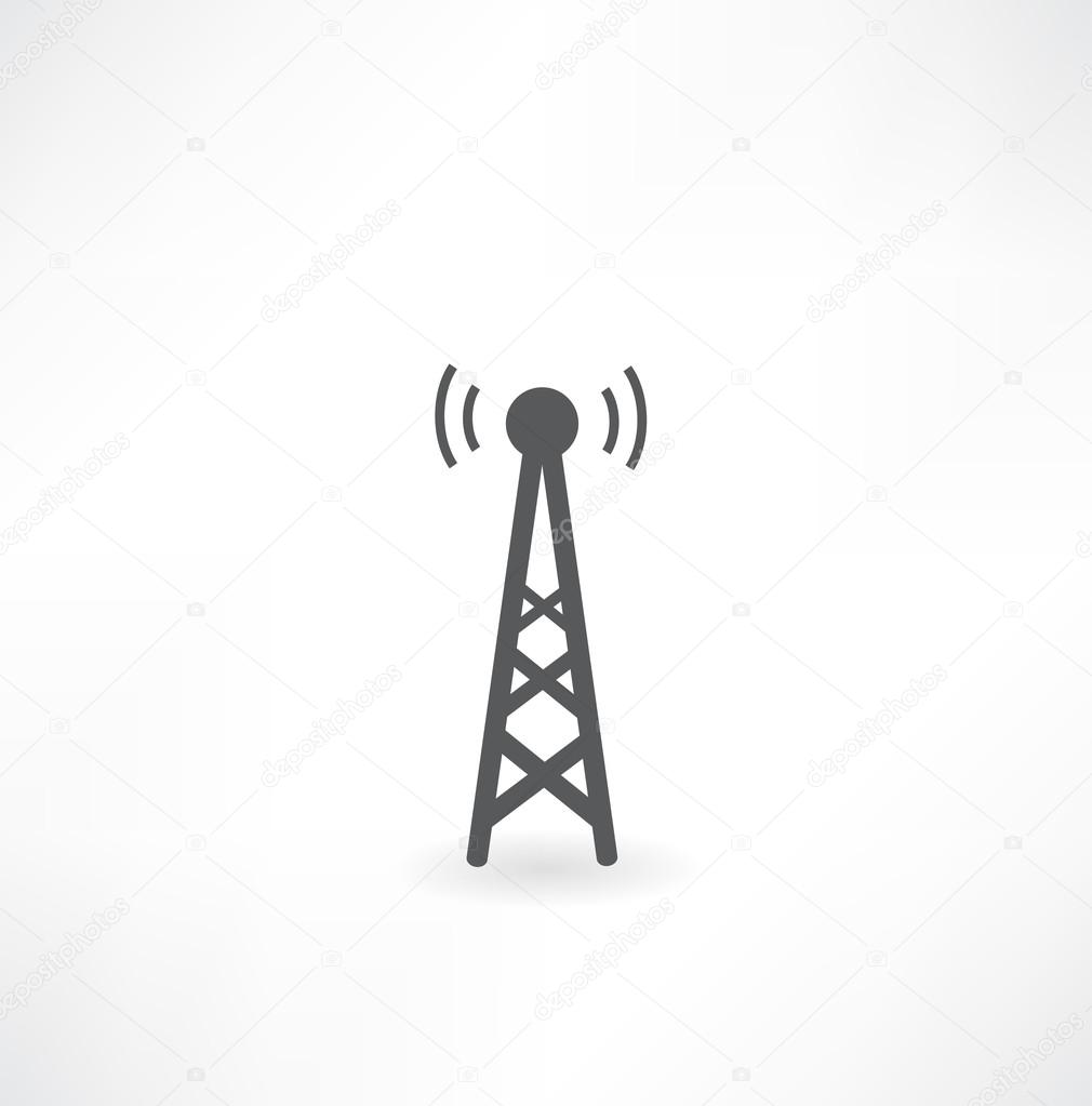 Tower with radio waves icon