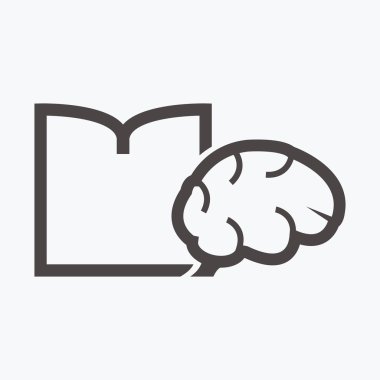 kitap ve beyin simgesi