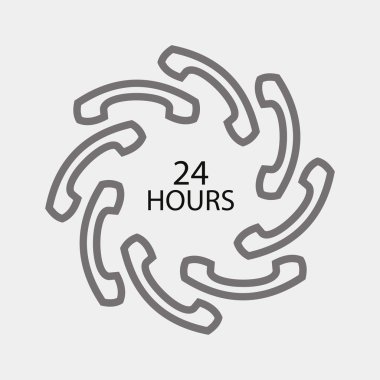 24 saat telefon simgesi