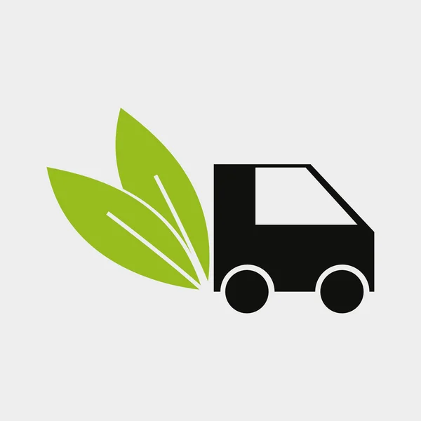 Truck with leaves — Stock Vector