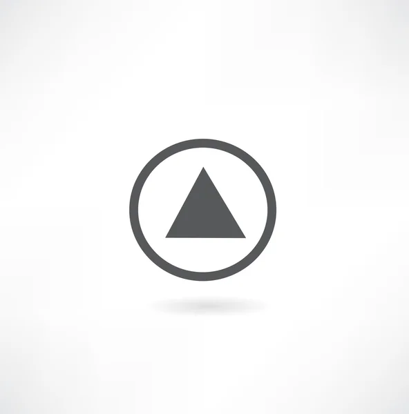 Triángulo en el icono del círculo — Vector de stock