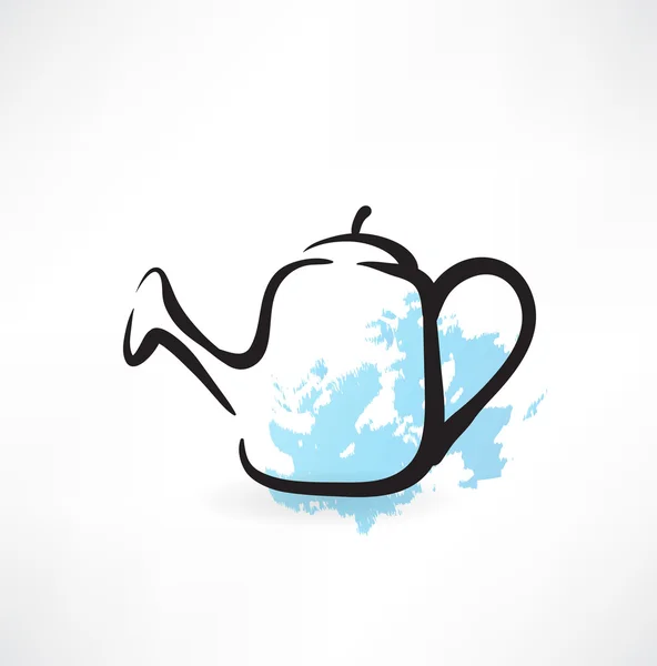 Koffie pot grunge pictogram — Stockvector
