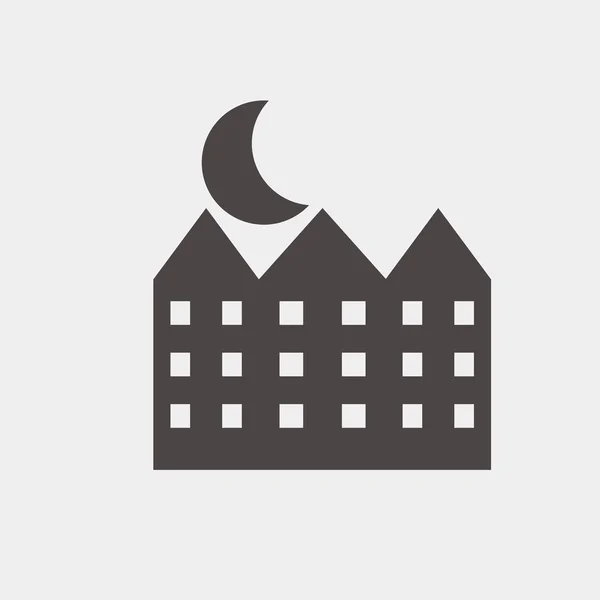 House and moon icon — Stock Vector