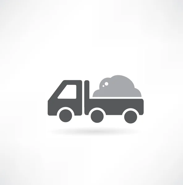 Camion avec l'icône du sol — Image vectorielle