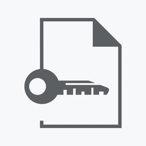 Dokument s ikonou klíče — Stockový vektor