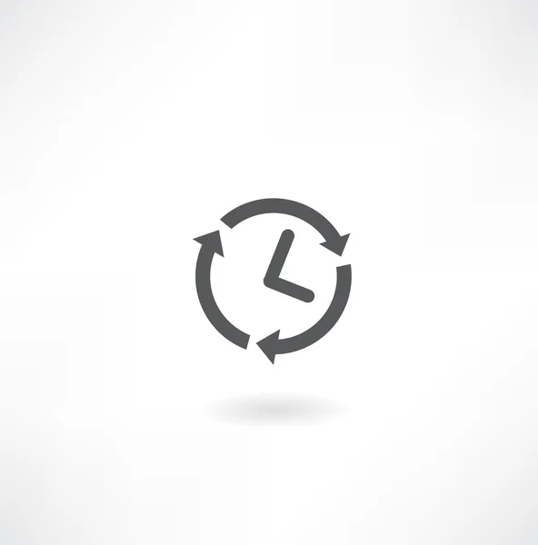 Klok en tijd pictogram — Stockvector
