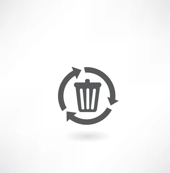 Wastebasket icon with arrows — Stock Vector