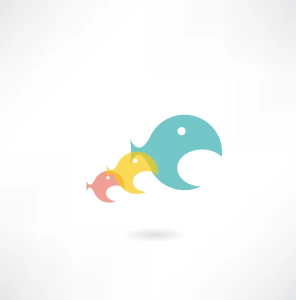 Icono de pescado — Vector de stock