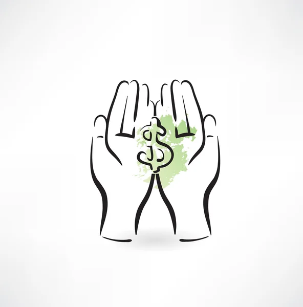 Geld-Hand-Symbol — Stockvektor