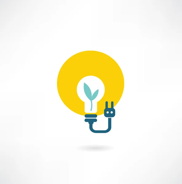 Eco light bulb icon — Stock Vector