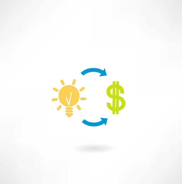 Idée et icône Dollar — Image vectorielle