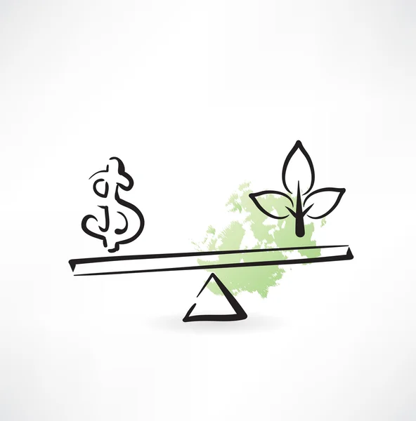 Money and ecology icon — Stock Vector