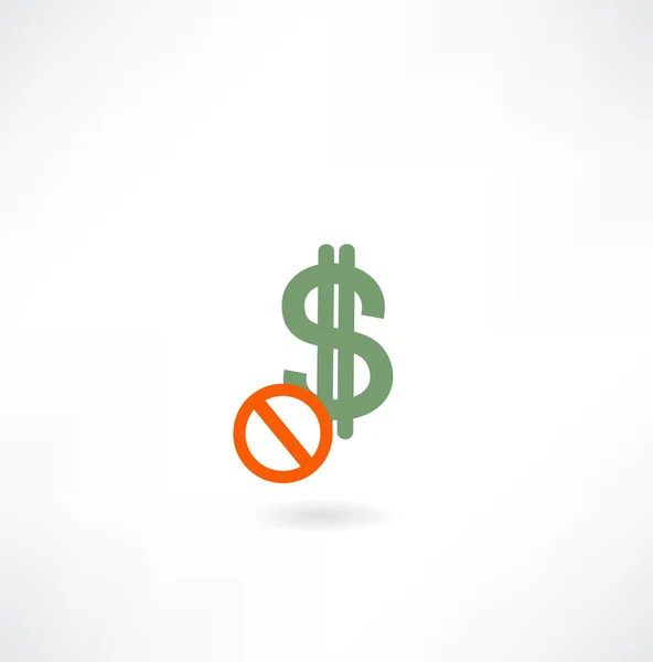 Icône Ban Dollar — Image vectorielle