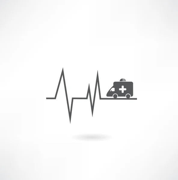 Cardiograma con coche — Archivo Imágenes Vectoriales