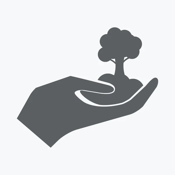 Ruce držící rostlinu — Stockový vektor
