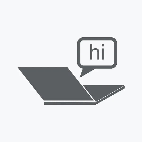 Laptop, chat-pictogram — Stockvector