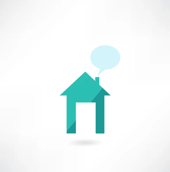 Casa con un icono de mensaje — Vector de stock