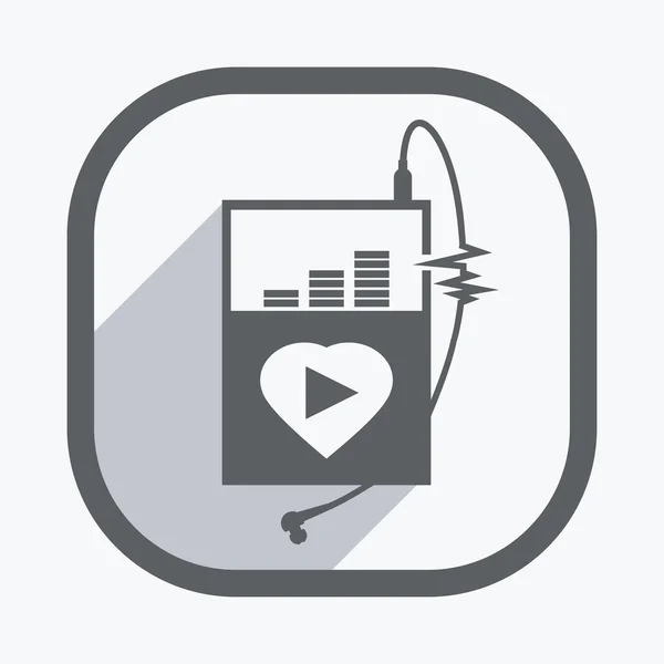 Reproductor de MP3 con auriculares — Vector de stock