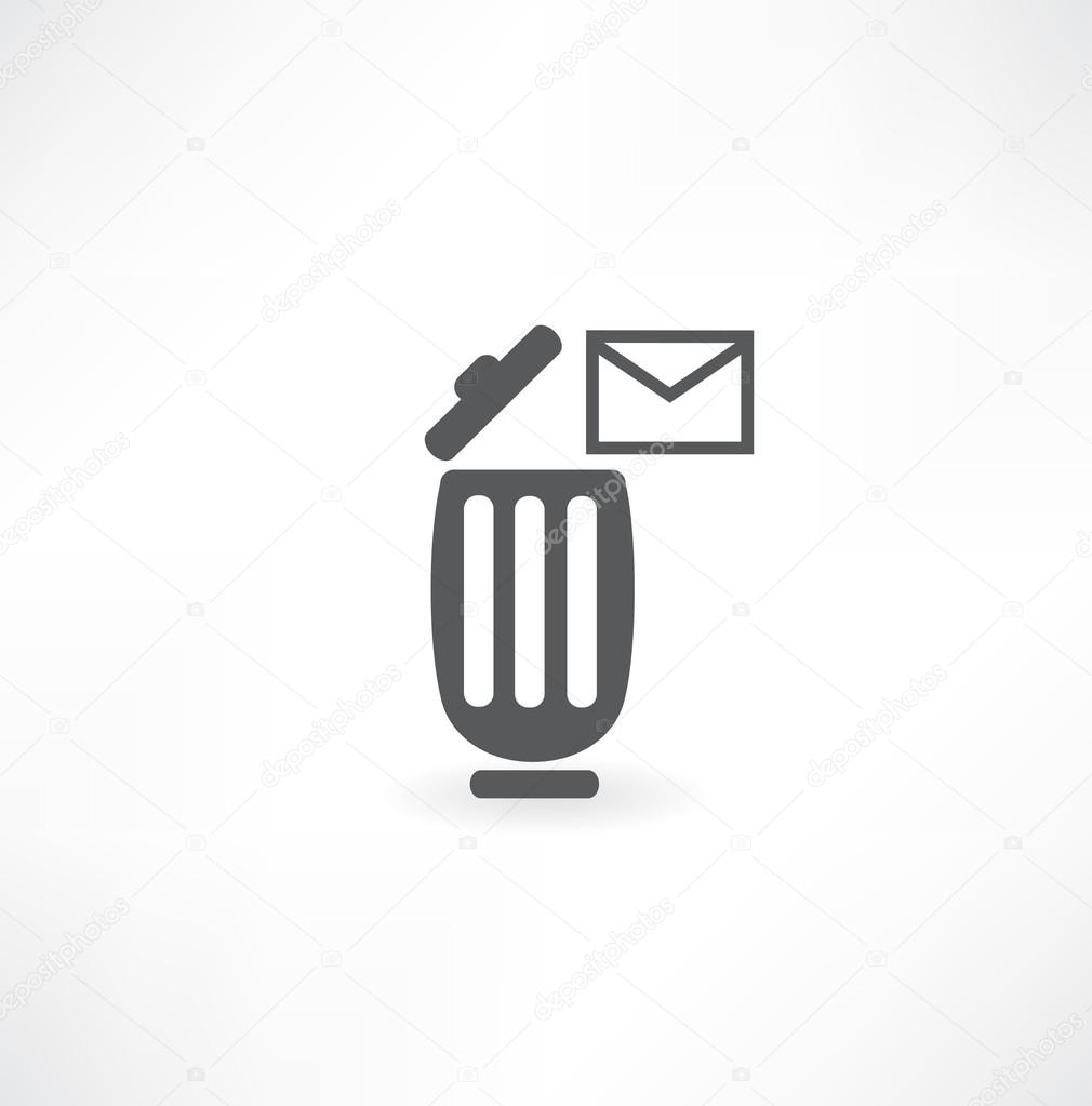 A single mail icon in a trash