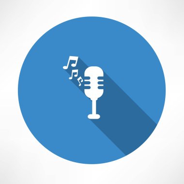 Microphone and melody icon  clipart