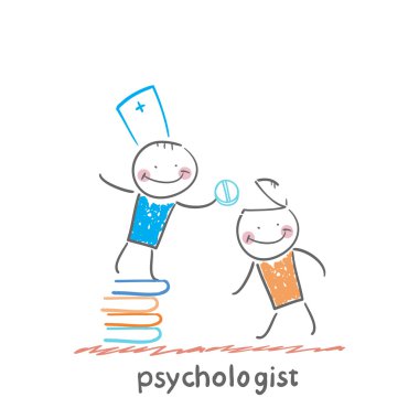 Psikolog bir kitap yığını.