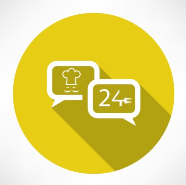 24 saat kafeterya simgesi