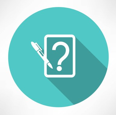 note with question icon clipart