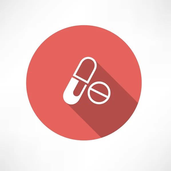 Tabletter och piller ikonen — Stock vektor