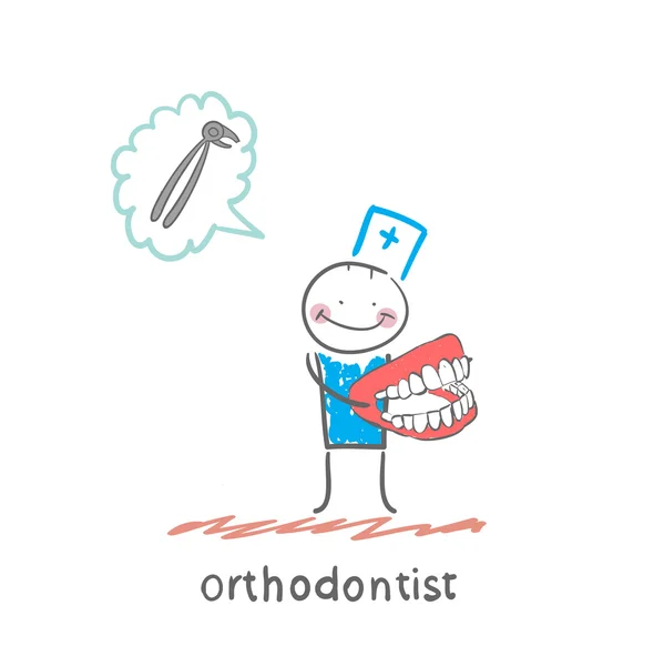 Ortodontist med käken — Stock vektor